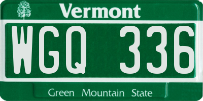 VT license plate WGQ336