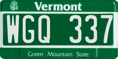 VT license plate WGQ337