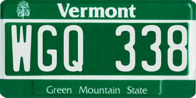 VT license plate WGQ338
