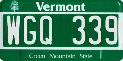 VT license plate WGQ339