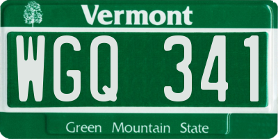 VT license plate WGQ341