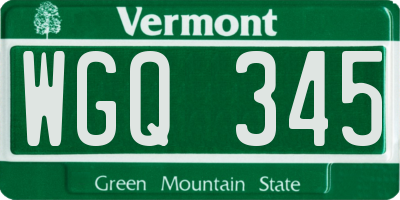 VT license plate WGQ345