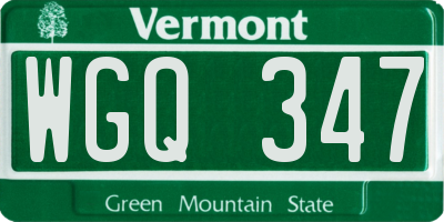 VT license plate WGQ347