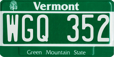 VT license plate WGQ352