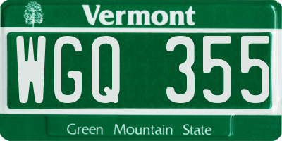 VT license plate WGQ355