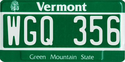 VT license plate WGQ356