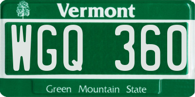 VT license plate WGQ360