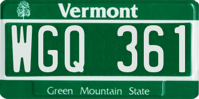 VT license plate WGQ361
