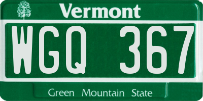 VT license plate WGQ367