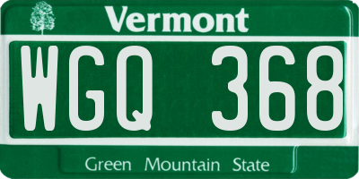 VT license plate WGQ368
