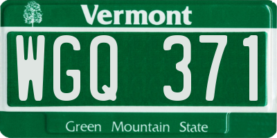 VT license plate WGQ371