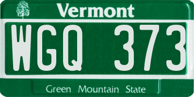VT license plate WGQ373