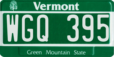 VT license plate WGQ395
