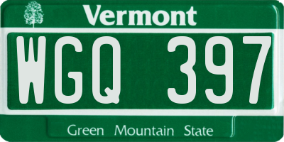 VT license plate WGQ397