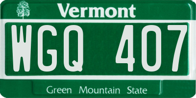VT license plate WGQ407