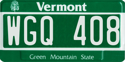 VT license plate WGQ408