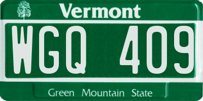 VT license plate WGQ409