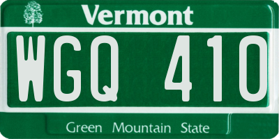 VT license plate WGQ410