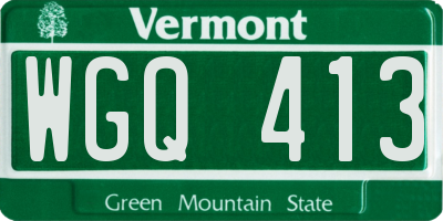 VT license plate WGQ413