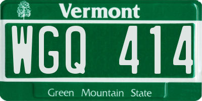 VT license plate WGQ414