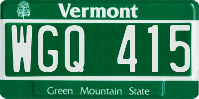 VT license plate WGQ415