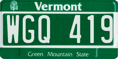 VT license plate WGQ419