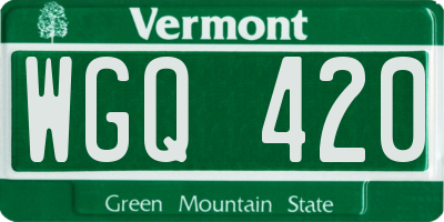 VT license plate WGQ420