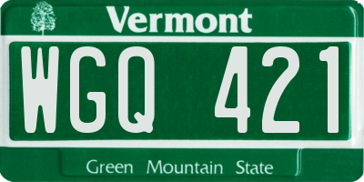 VT license plate WGQ421