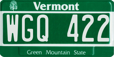 VT license plate WGQ422