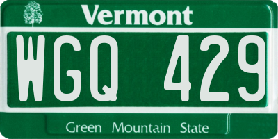 VT license plate WGQ429