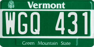 VT license plate WGQ431
