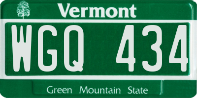VT license plate WGQ434
