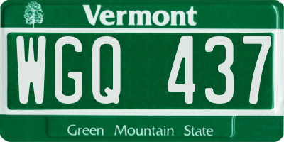 VT license plate WGQ437