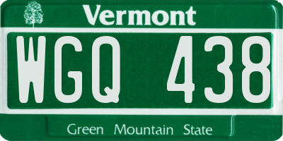VT license plate WGQ438