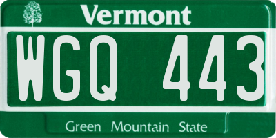 VT license plate WGQ443