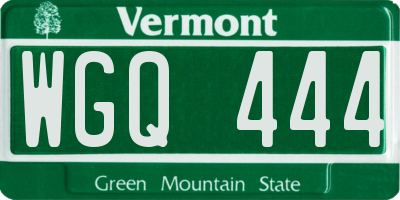 VT license plate WGQ444