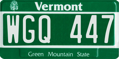 VT license plate WGQ447