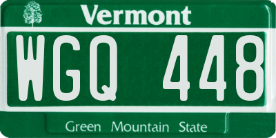 VT license plate WGQ448