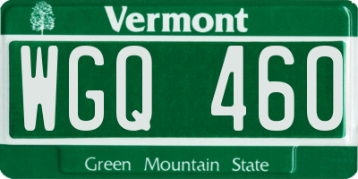 VT license plate WGQ460