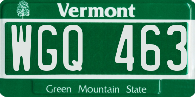 VT license plate WGQ463