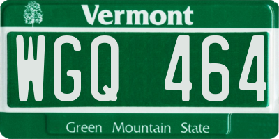 VT license plate WGQ464