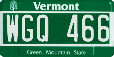 VT license plate WGQ466