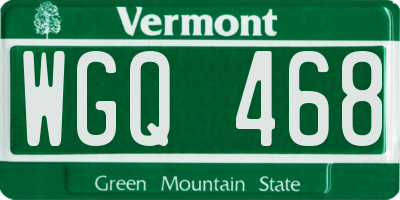 VT license plate WGQ468