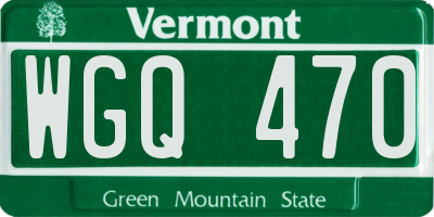 VT license plate WGQ470