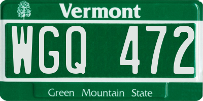 VT license plate WGQ472
