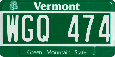 VT license plate WGQ474