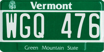 VT license plate WGQ476