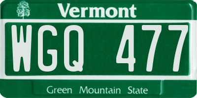 VT license plate WGQ477