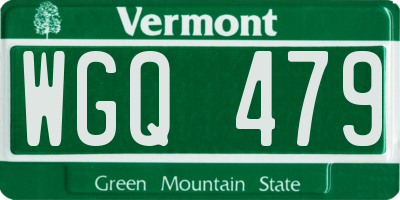 VT license plate WGQ479