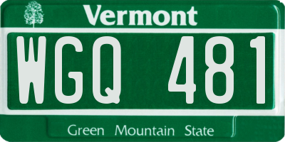 VT license plate WGQ481